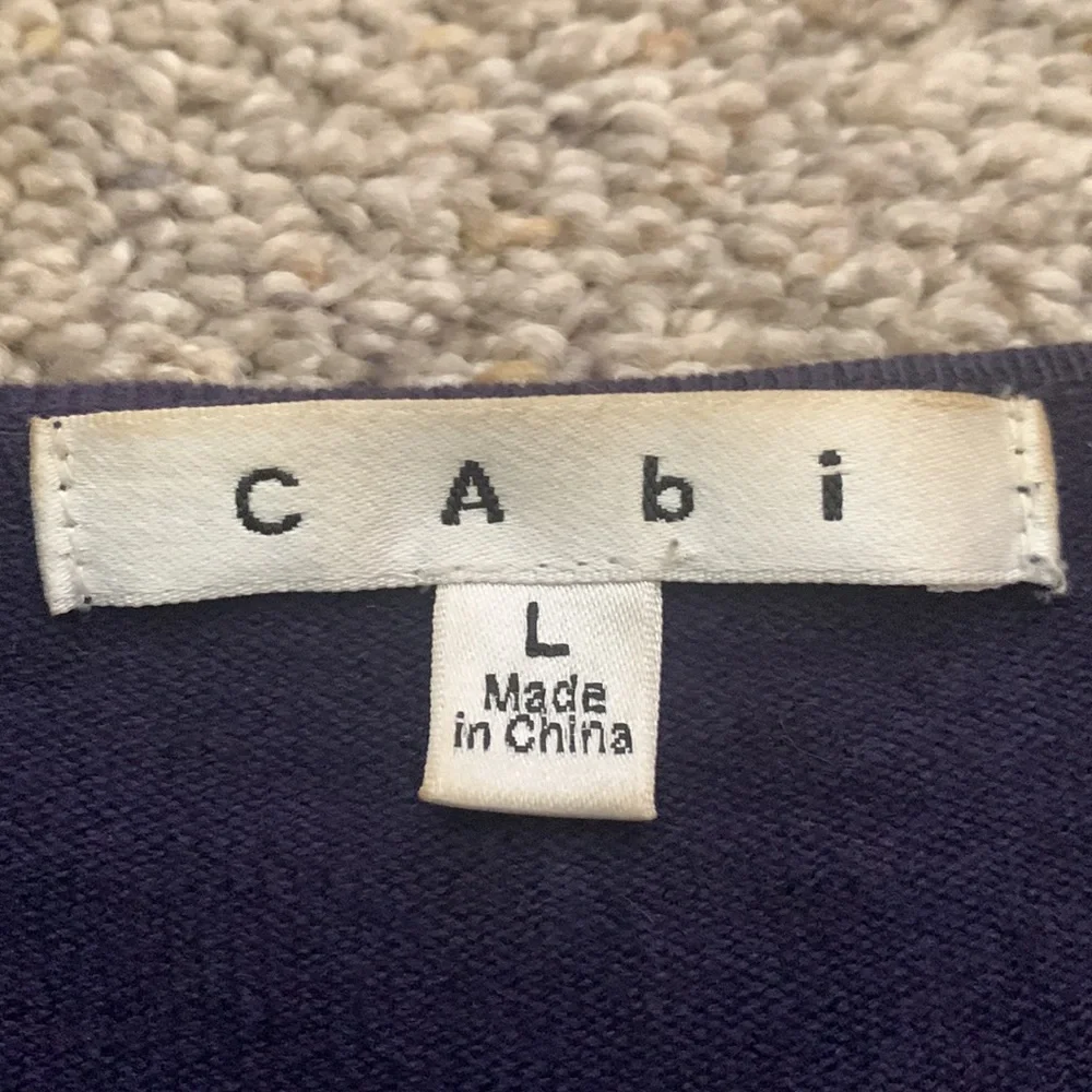 Cabi open front waterfall cardigan. Blueberry; large - Picture 5 of 7